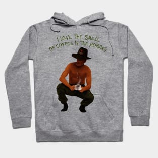 I love the smell of coffee in the Morning (dark text) Hoodie